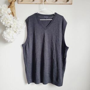 Hart Schaffner Marx Men's V Neck Sweater Vest Grey Size 3XT NWT